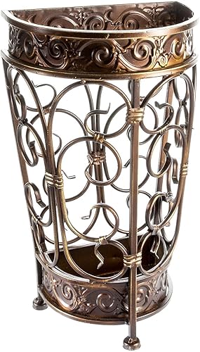 Soporte de paraguas de alta calidad, soporte para paraguas, metal de aspecto antiguo, decoración de pasillo de entrada, estilo de pared, con bandeja
