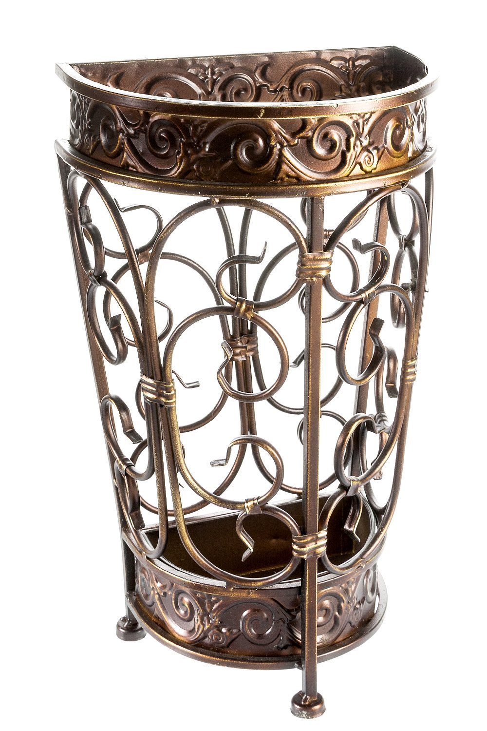 Brelso Super Quality Umbrella Stand, Umbrella Holder, Antique Look Metal, Entry Hallway Décor, Wallside Style, with Removable Drip Tray (Gold Brown)