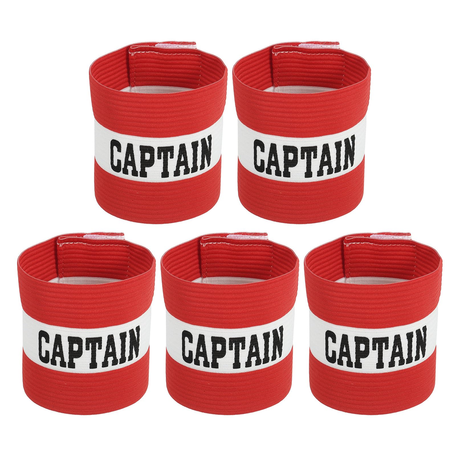 MECCANIXITY Soccer Captain Armband, Captain Arm Bands for Soccer Elastic Captain C Arm Band Sports Captain Armbands for Football Team Training Youth & Adult Red, Pack of 5-image-10
