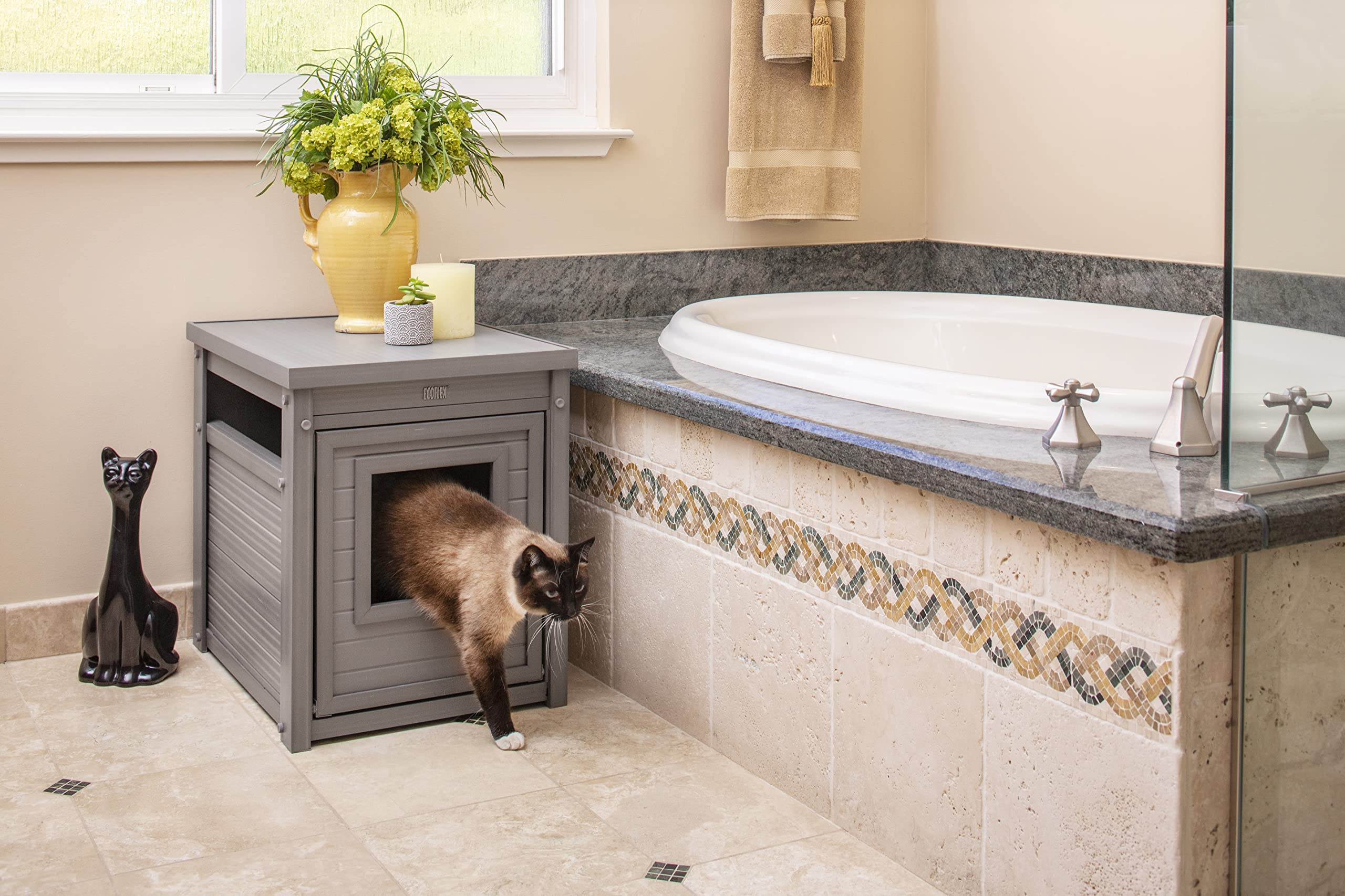 Age Pet Eco Flex Litter Box Cover/End Table, Standard, Grey