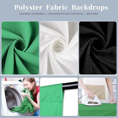 Miniatura 4 de Kshioe Kit de iluminación para fotografía juego de sombrilla Softbox iluminación continua con soporte de fondo de 2 metros x 3 metros para producto