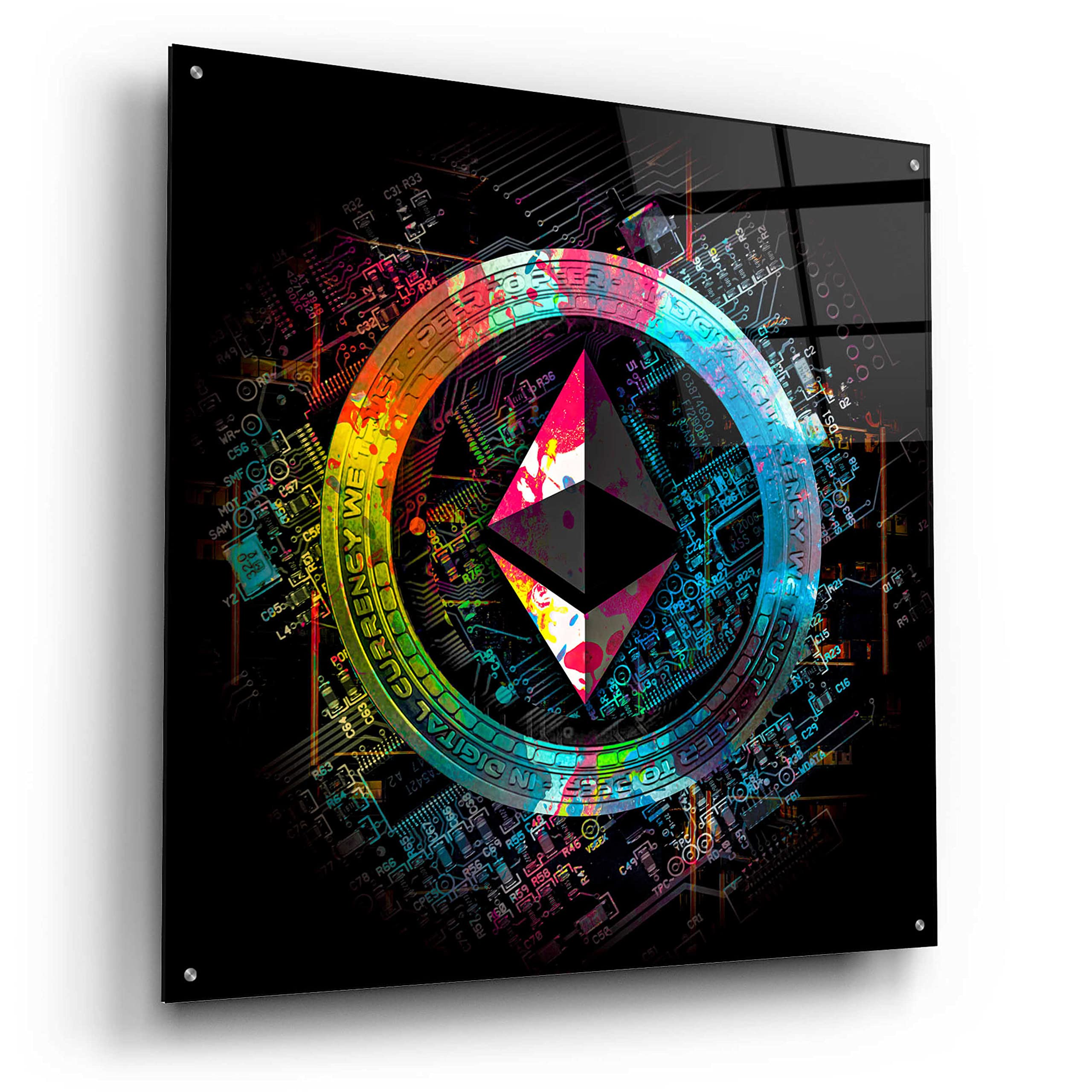 Epic Art 'Ethereum Crypto Power' by Epic Portfolio Acrylic Glass Wall Art, 36