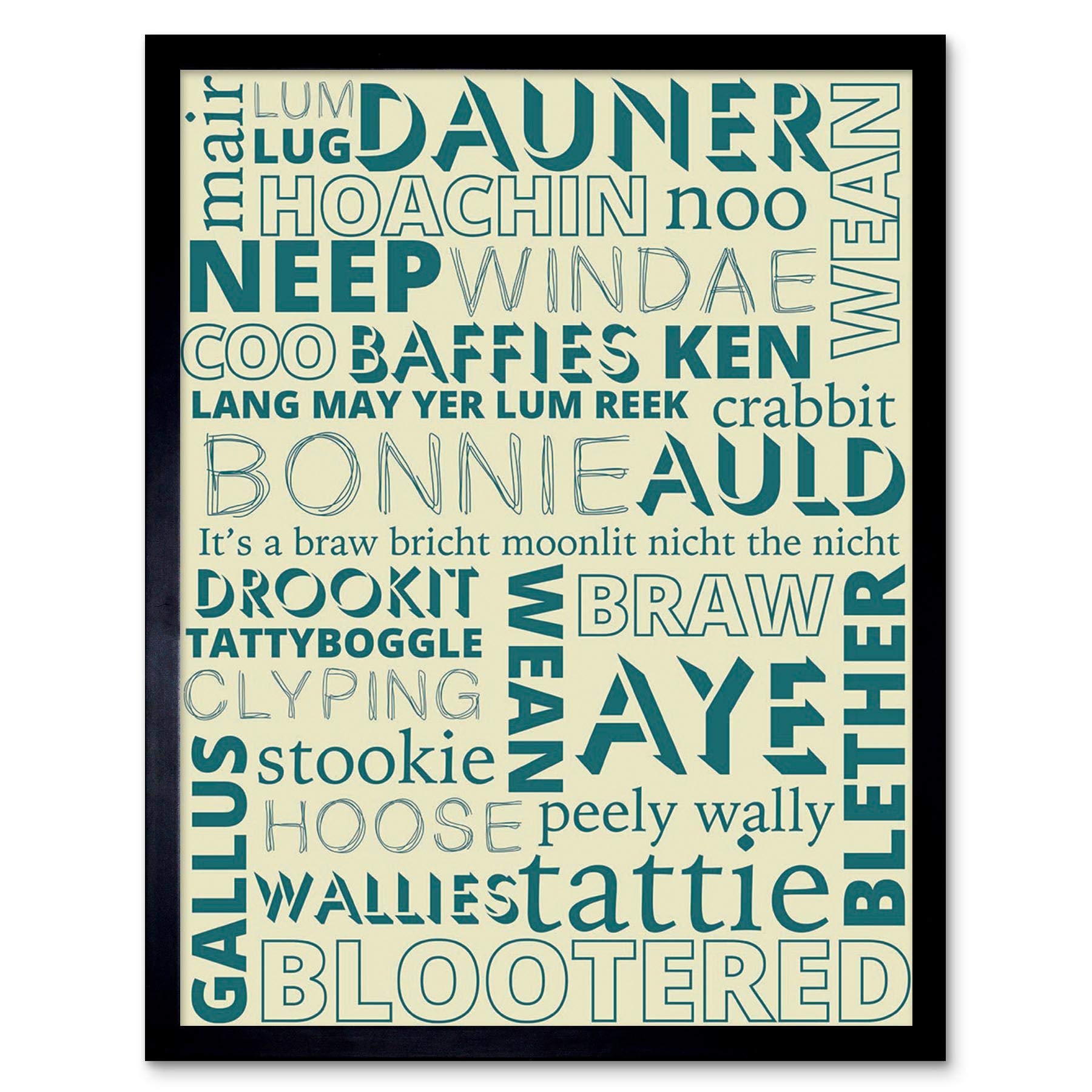 B&Q -  Scottish Scotland Sayings Words Home Decor 12X16" Framed Wall Art Print