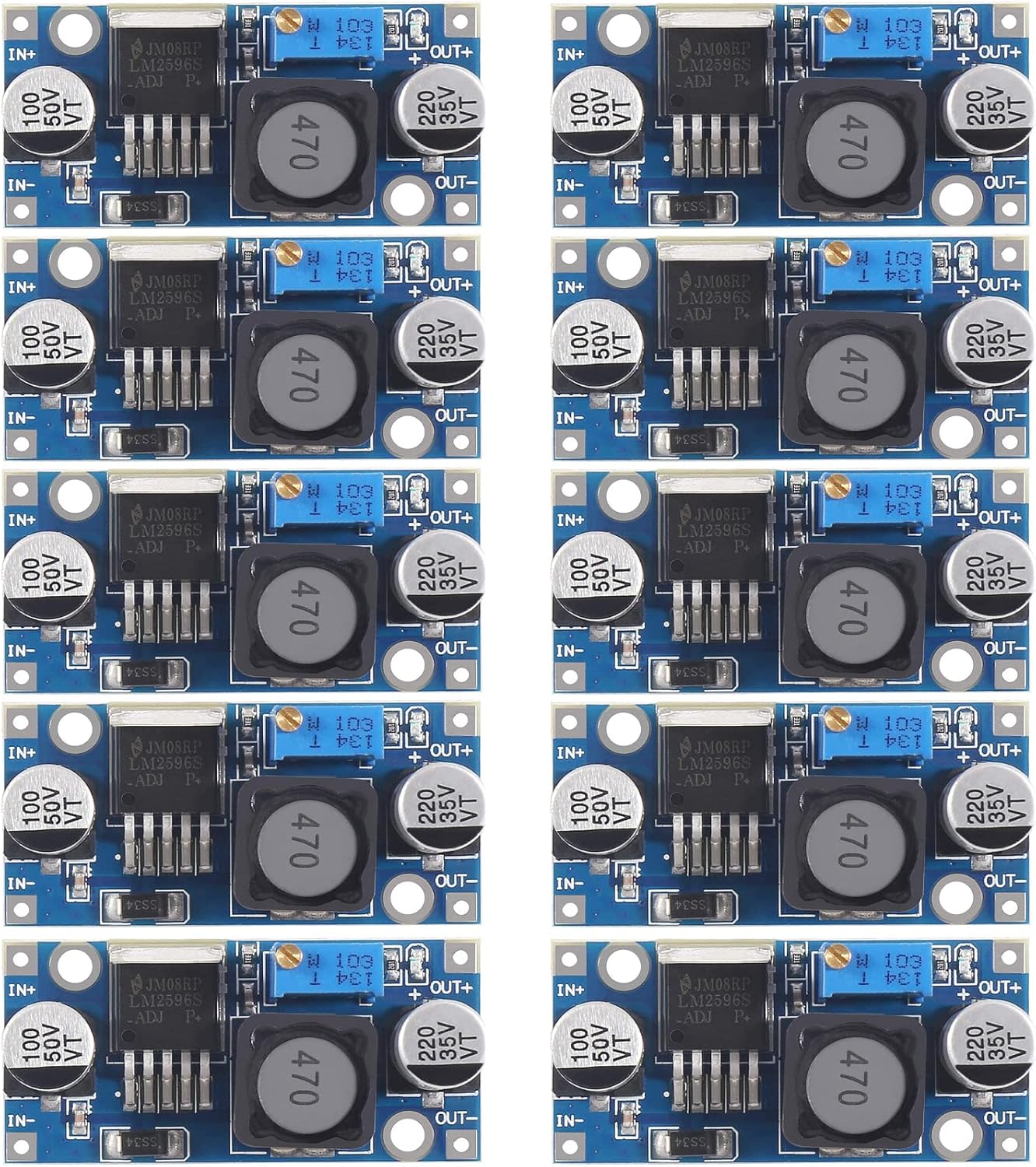 6-Pack Buck Converter Module – DC-DC Voltage Step Down Regulator 3.2-35V To 1.25-30V, 3A Max