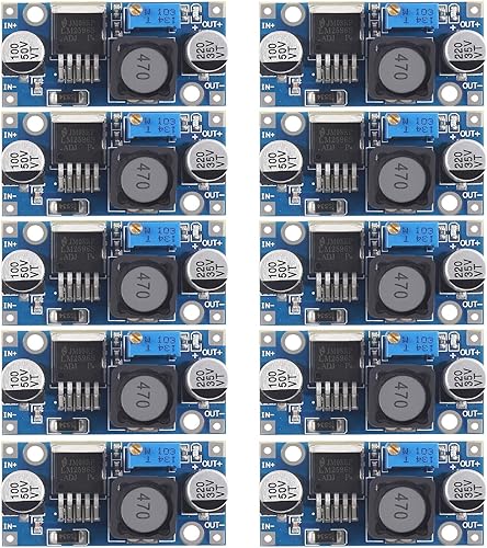 Paquete de 10 convertidores LM2596 DC-DC, regulador de voltaje ajustable de 3-40 V a 1.5-35 V, fuente de alimentación de alta eficiencia, módulo