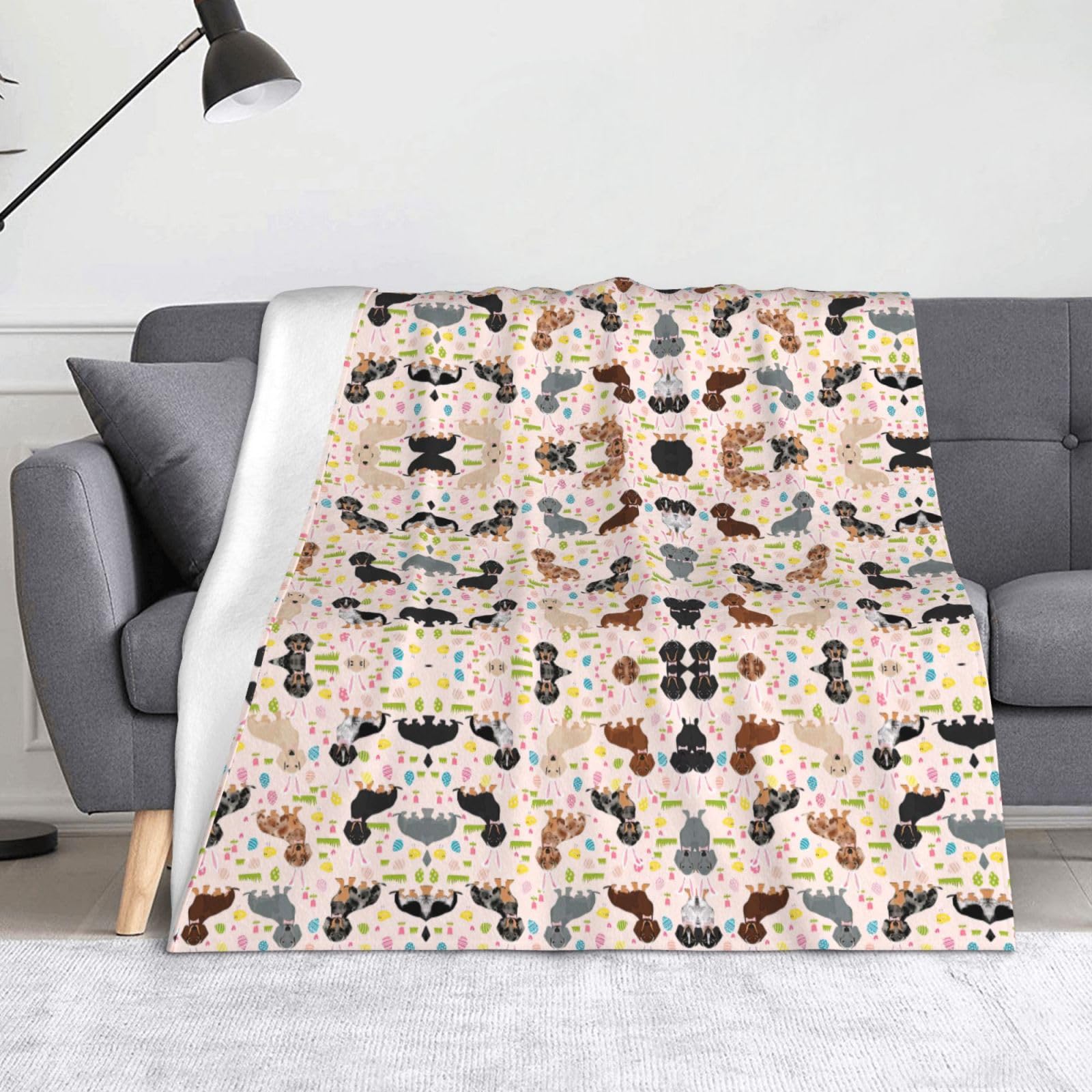 Couverture légère pour chien flanelle plaid respirant douillet grand format 152x127