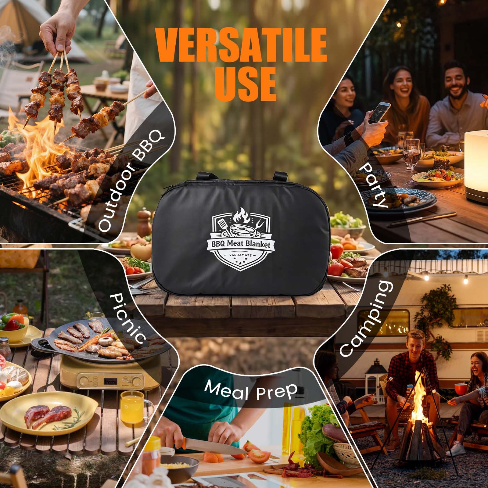 YARRAMATE Koc BBQ wielokrotnego użytku do odpoczynku mięsa, 21" izolowana torba na mostek, termiczny pojemnik z szerokim otworem, akcesoria do wędzarni, prezenty dla mężczyzn i taty