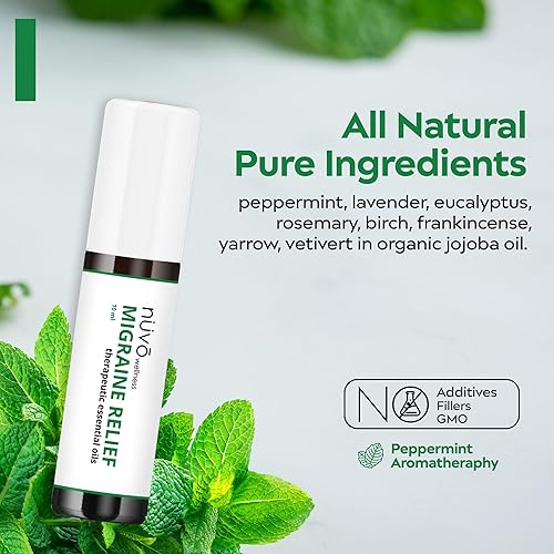 Miniatura 2 de Roll-On para aliviar la migraña, fabricado con menta, lavanda, eucalipto y otros aceites esenciales de aromaterapia, para dolores de cabeza, dolor