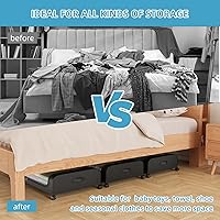 Vista 22 de Under Bed Storage Containers, Shoe Storage With Wheels, Foldable Bedroom Storage Organization with Handles, Under Bed Storage Bins Drawer For BLACK