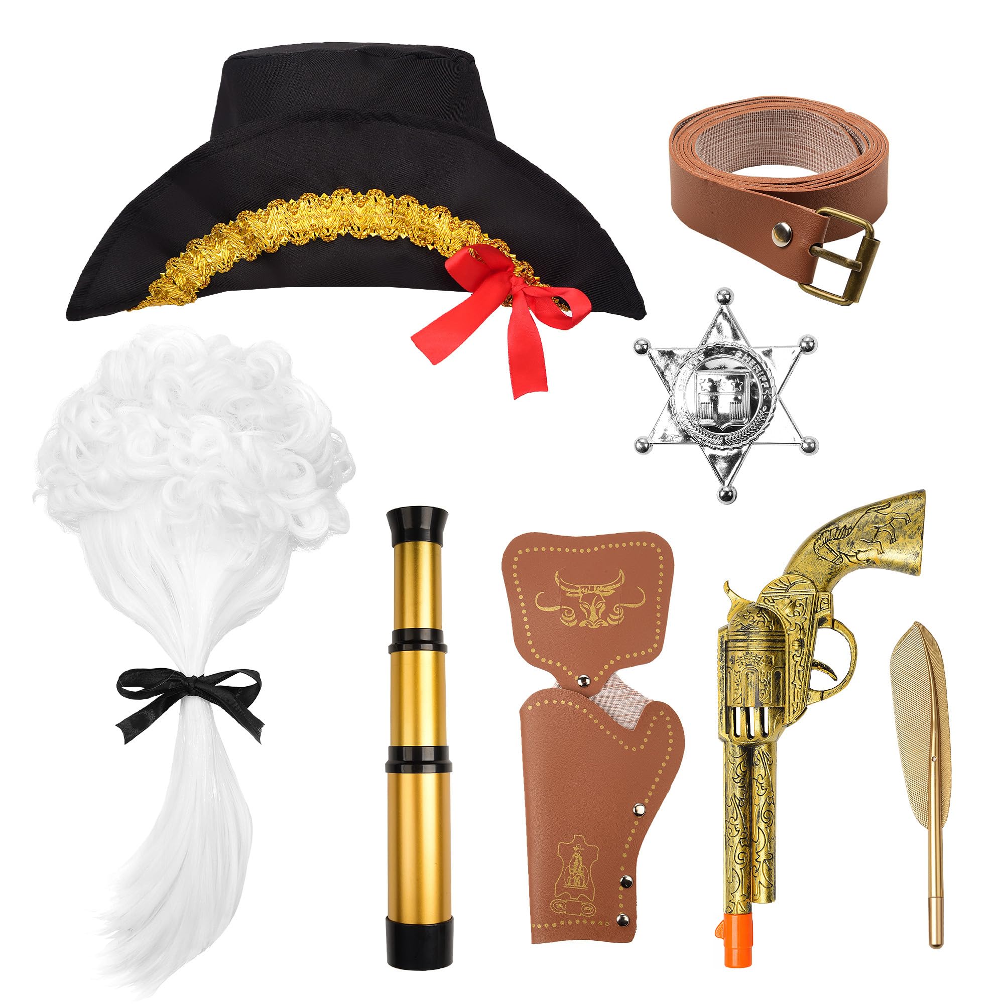 JerrisApparel Disfraz colonial para niños, disfraz de George Washington Hamilton, guerra revolucionaria, Halloween