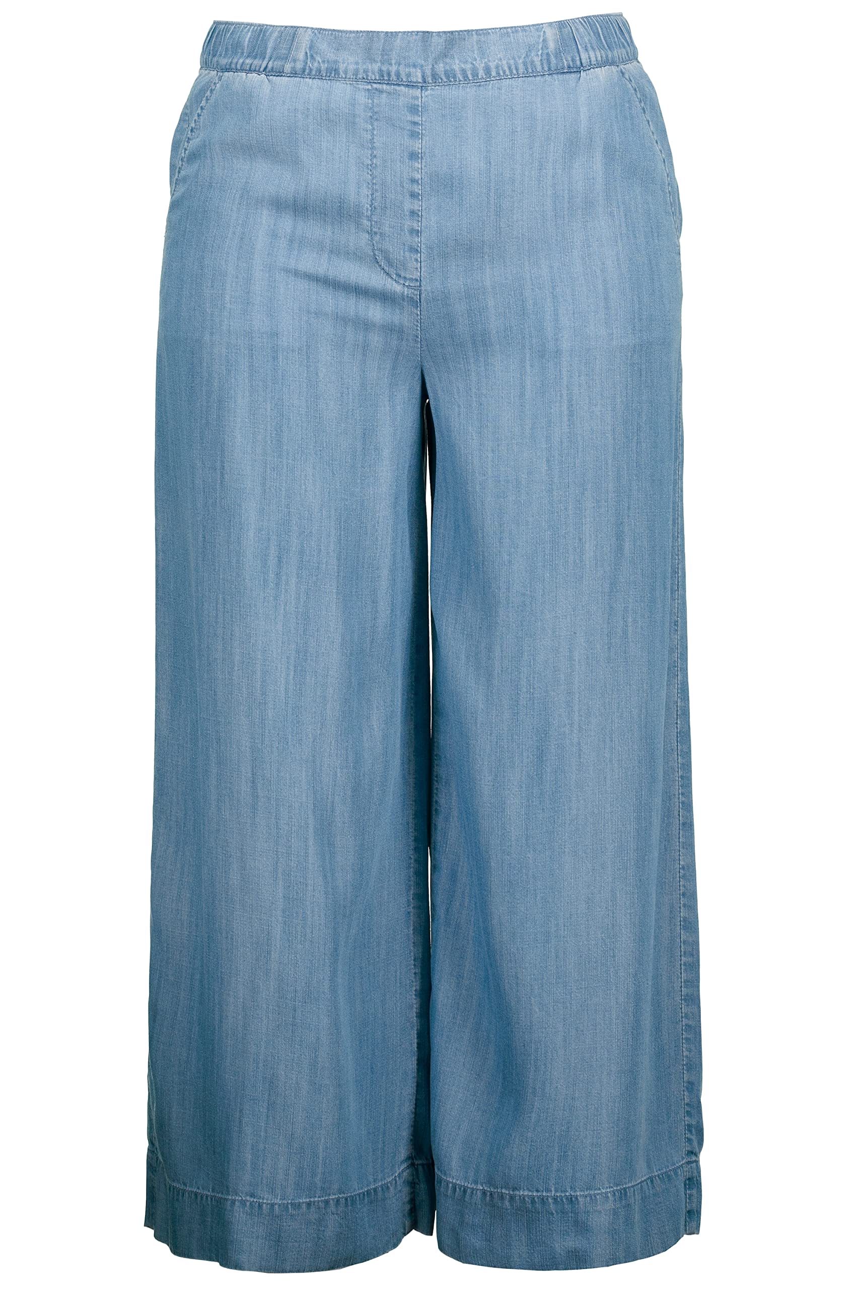 Ulla Popken Culotte Lyocell Aspect Jean, Taille Confortable, Forme Marlene - Pantalon décontracté - Occident - Femme