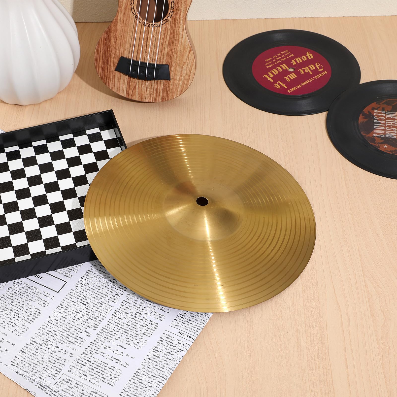 Schlagzeug Becken Messingbecken Satz mit Hi Hat Becken Vielseitig und Formstabil für Schlagzeuger und Percussion Instrument