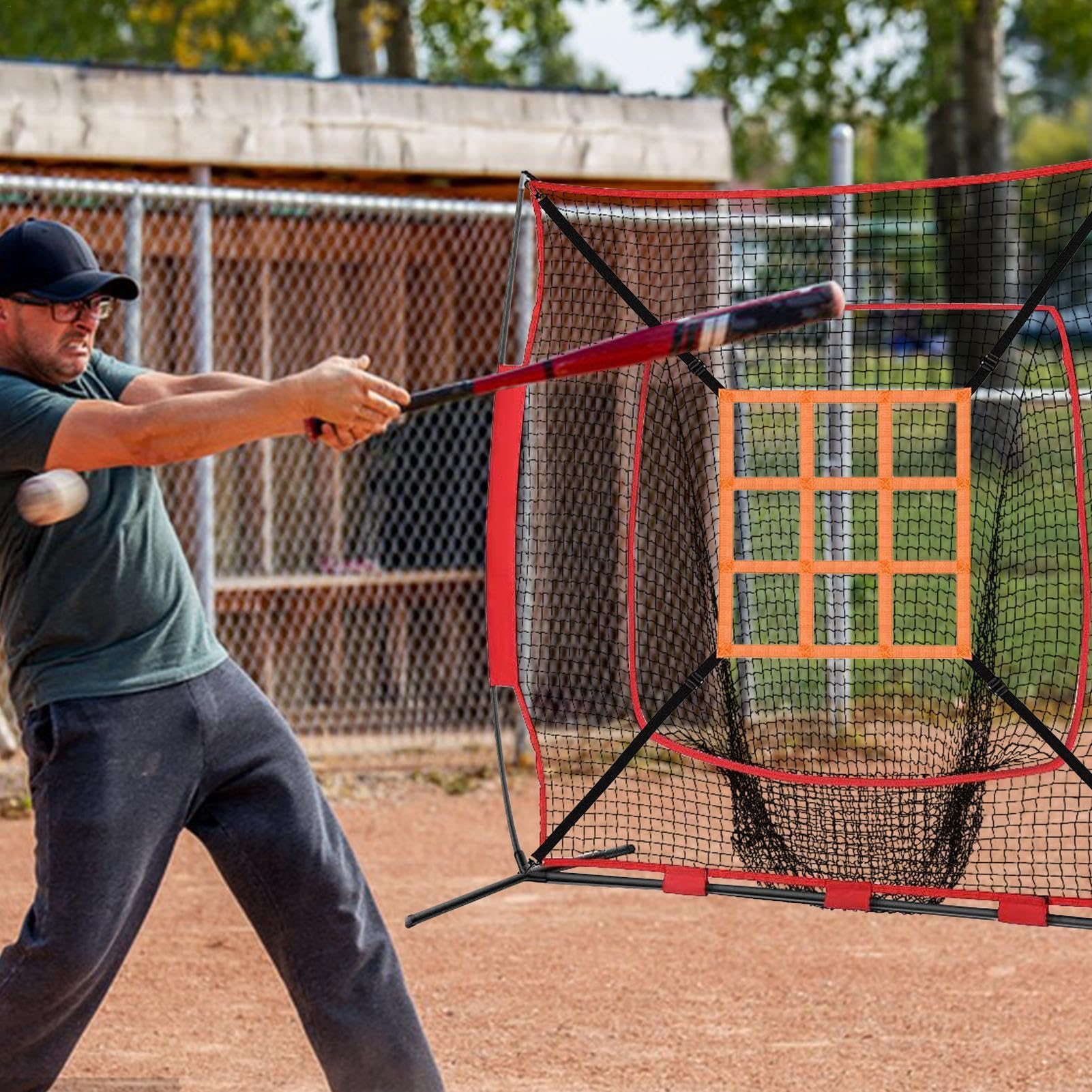Strike Zone Target, Pitching Target Strike Zone | Red de objetivo de lanzamiento ajustable - Red de práctica de béisbol, correa de fijación para golpear, golpear, atrapar, ayuda de