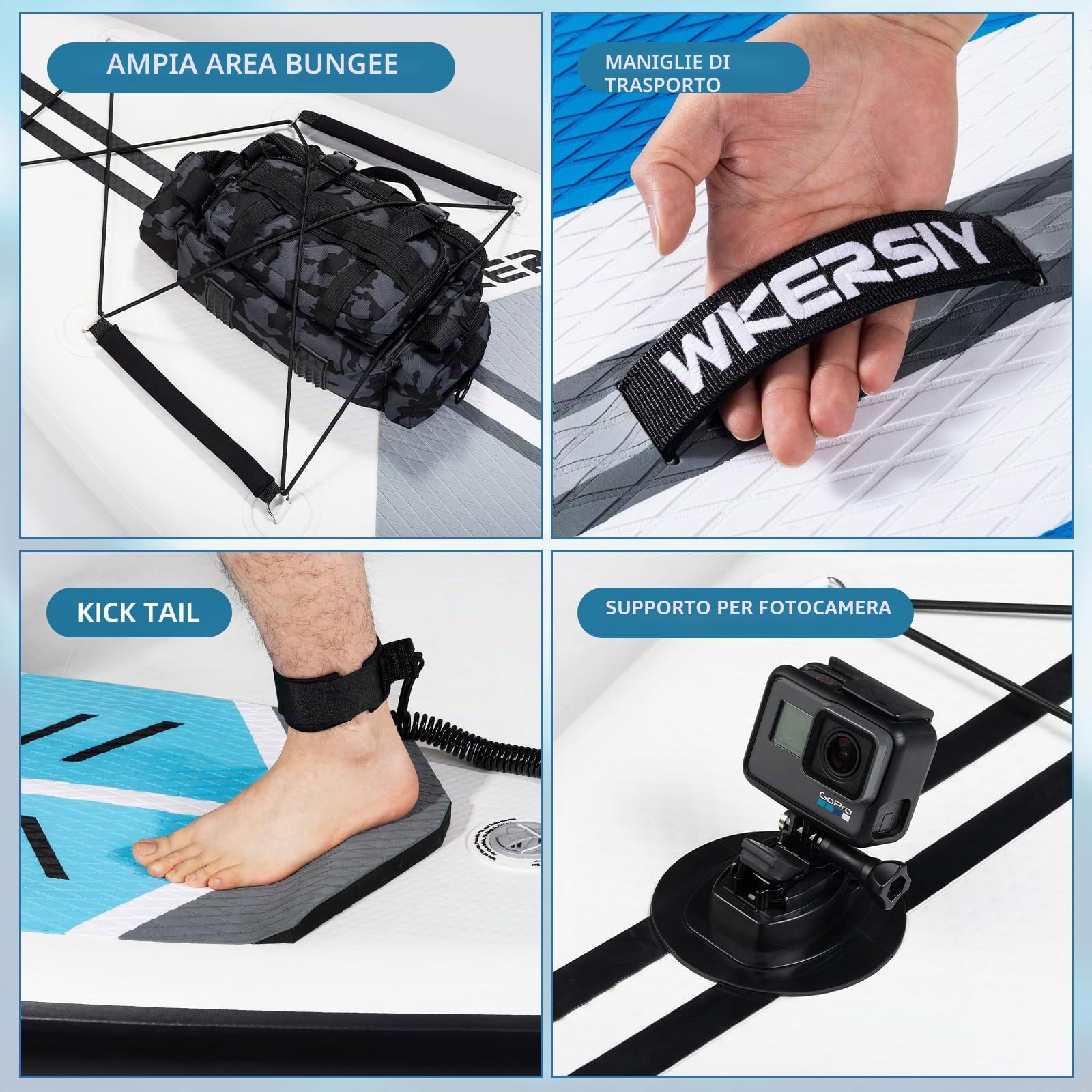 WERSIY Tavola SUP Gonfiabile 380cm – Tavola da Paddleboard Premium per Touring, Corsa e Lunga Distanza, iSUP Veloce e Stabile con Kit Completo di Accessori (Pagaia, Pompa, Guinzaglio, Zaino)