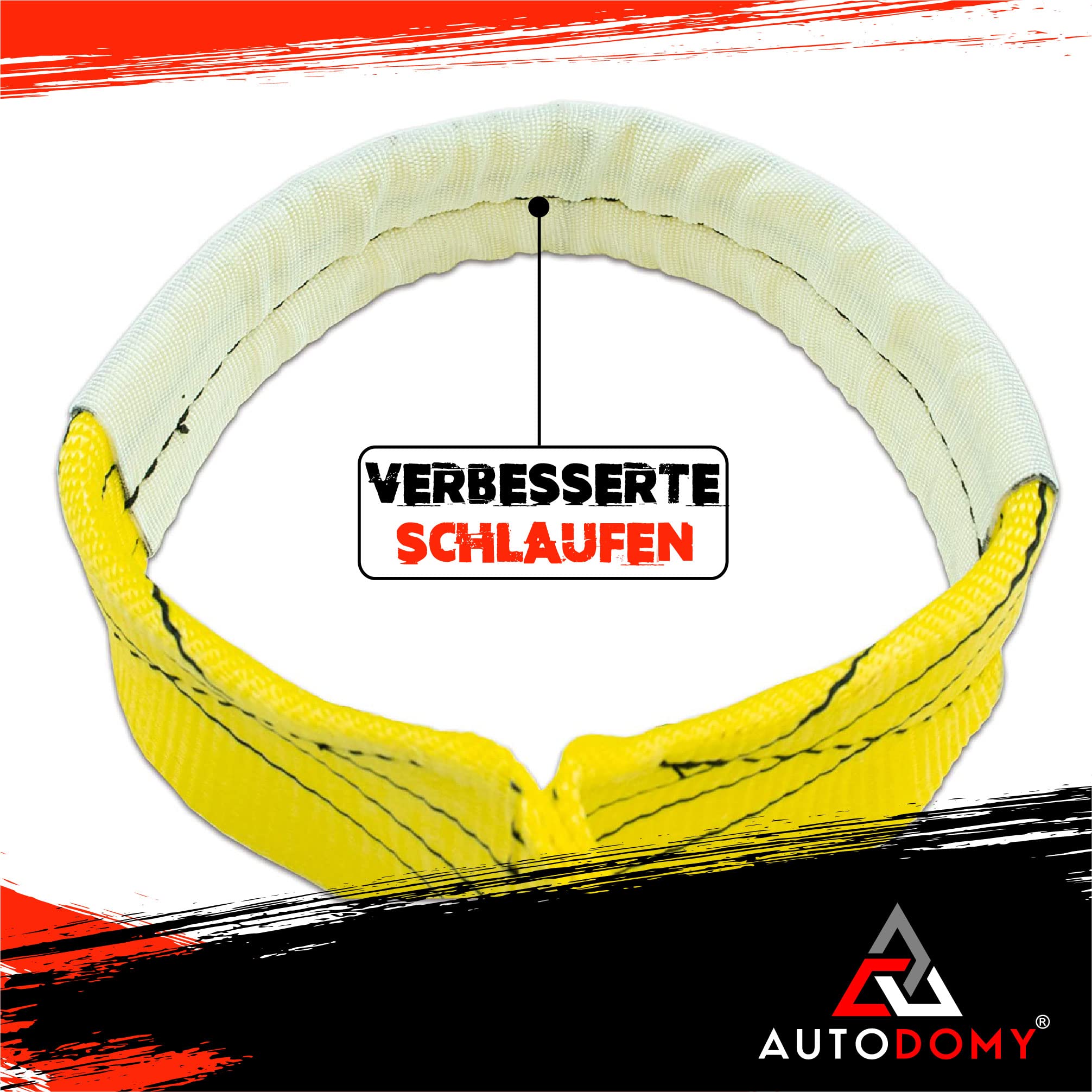 Autodomy Abschleppseil Auto 10 Meter Bruchfestigkeit 21 TONNEN