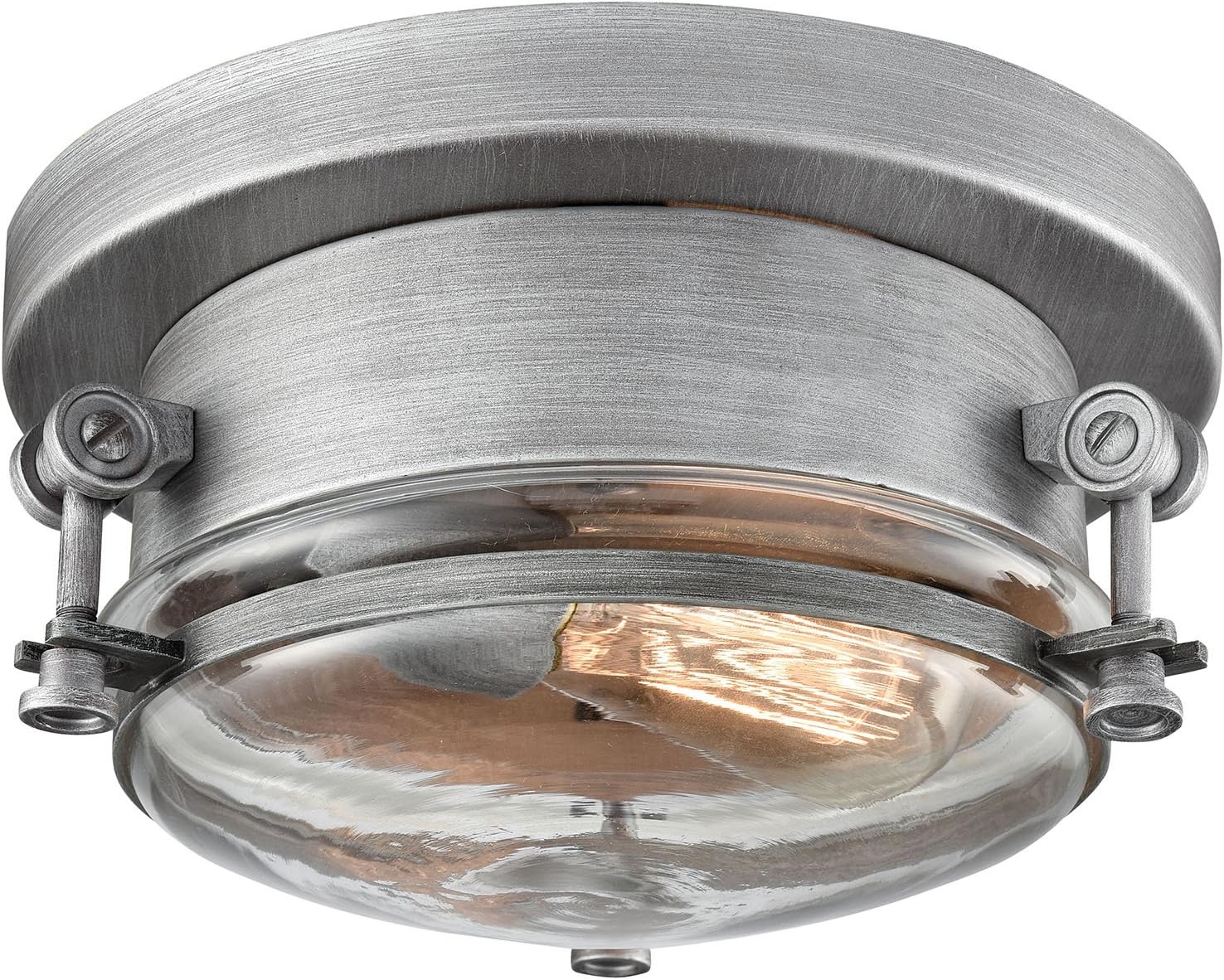 Nеw Dеаl Elk Lighting 16102/1 Riley 1 Weathered Zinc Flush Mount, 10W X 10D X 5H