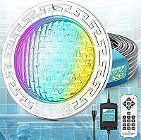 Vista 1 de Luz LED de piscina de 10 pulgadas, luces de spa subacuáticas de 12 V CA para piscinas enterradas, equivalente a 300 W, colores estáticos y efectos