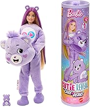 Barbie - Cutie Reveal Care Bears Series Doll with Share Bear Plush Doll Costume, 10 Color Changing Surprise Accessories Including Mini Bear Included Toy for Kids 3+ Years JCN94