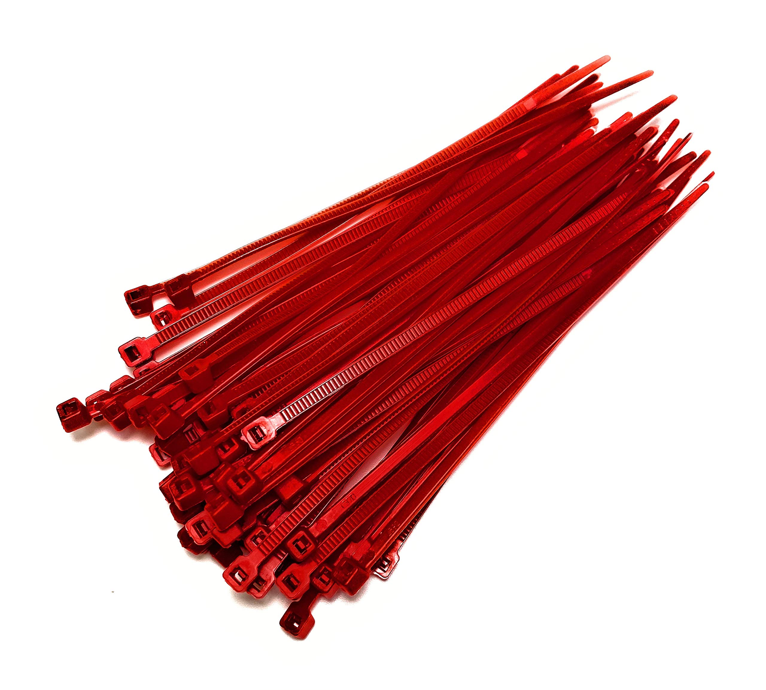 On1shelf Red Small Standard Nylon Cable Ties 2.5Mm In Width Zip Straps, Pack Of 100 (2.5Mm X 160Mm, )