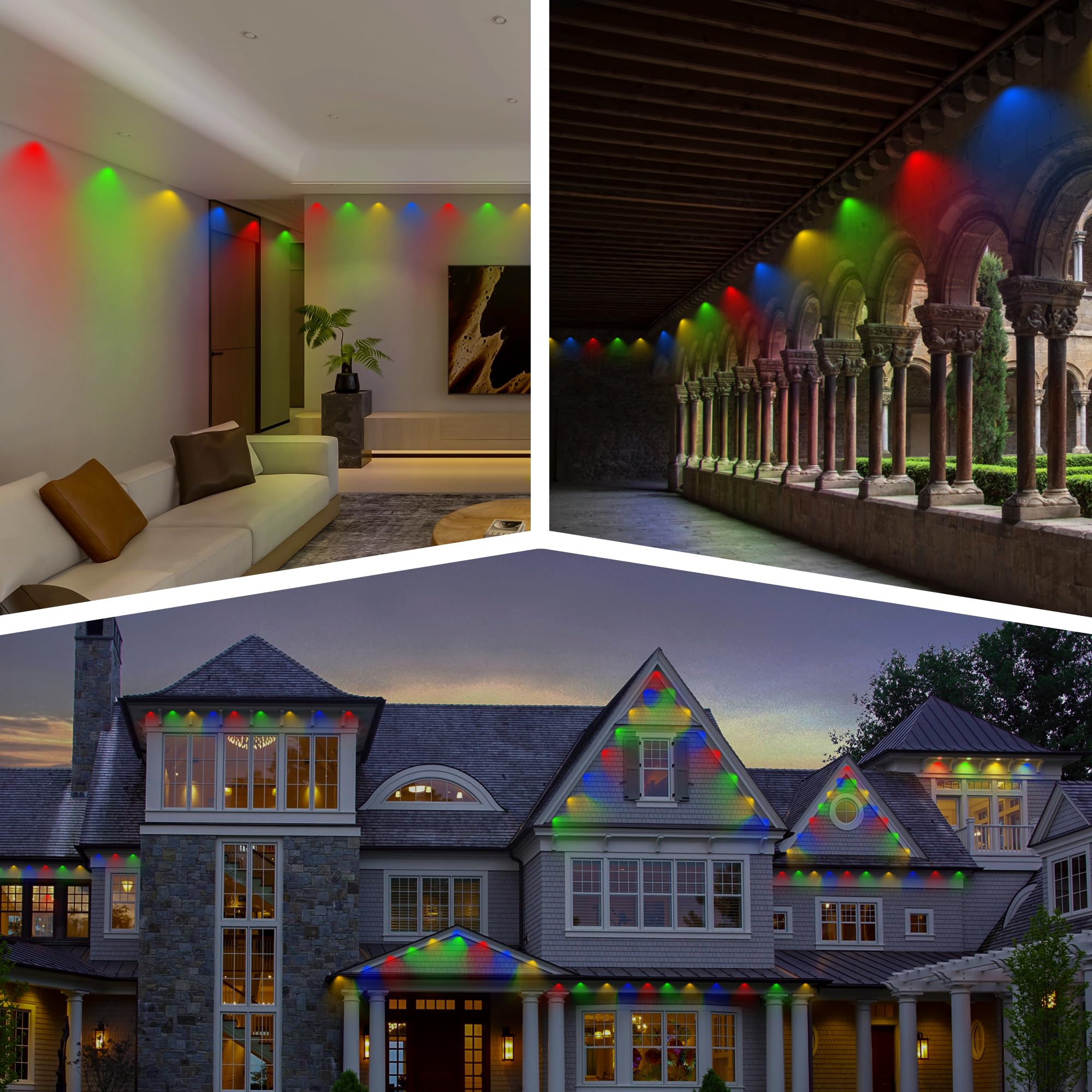 Tacobey Luci di Gronda Natale - 15m 36 LED Catena LuminosaMulticolore con Telecomando, 8 Modalità, Impermeabile, Timer, Collegabile Luci di Gronda Natalizie da Esterno ed Interno