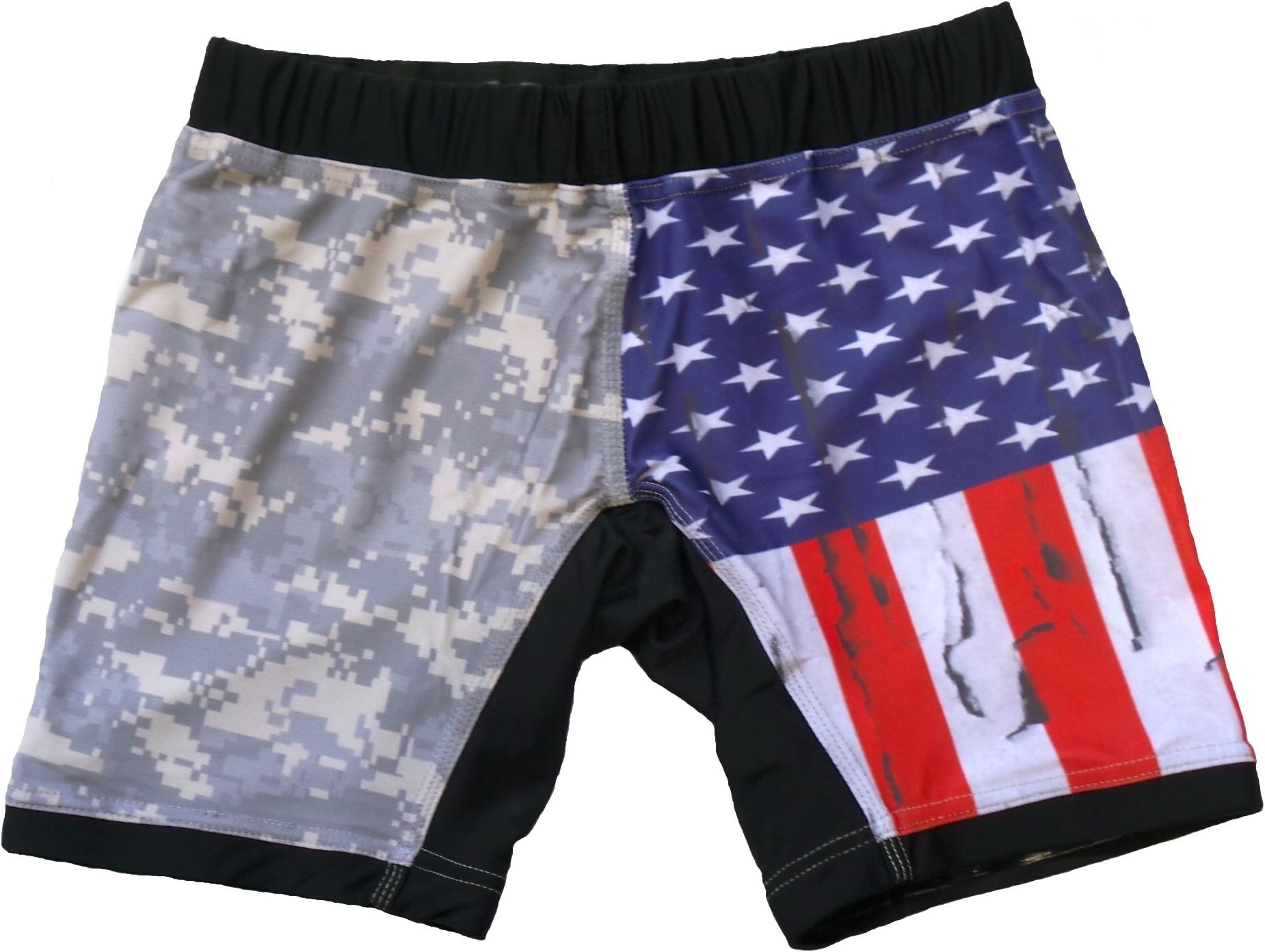 Blank MMA USA Flag & Camo Vale Tudo Compression Shorts