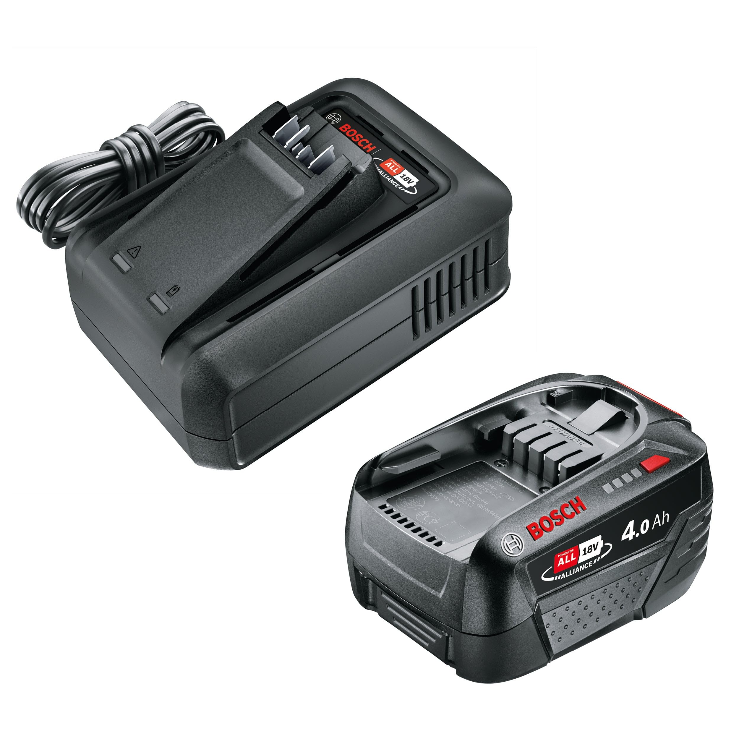 Gardena Zestaw Startowy P4A Qc Al18V-44+1X4,0Ah Akumulatory i Ładowarki Element Oferty Power For All, Stała Wydajność, Szybkie Ładowanie, Wskaźnik Stanu Naładowania (14915-20)