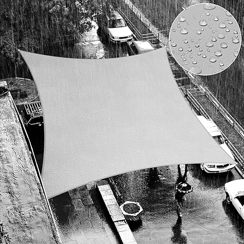 Miniatura 1 de ShadeMart Toldo tipo vela rectangular gris de 8 x 17 pies, toldo tipo vela impermeable, bloquea el 95% de los rayos UV, resistente al agua y a los