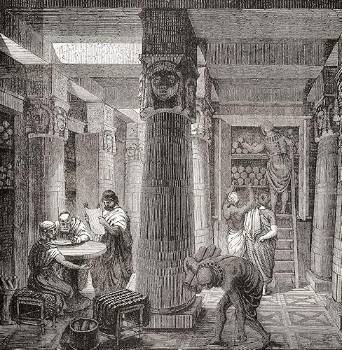 Posterazzi DPI12512789 La Biblioteca de Alejandría, Egipto. de la Historia Ilustrada del Mundo de Ward y Lock, publicada c.1882 Impresión
