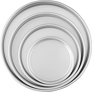 Wilton 0261206 Set 4 PIÈCES Moule À GÂTEAU Rond, Métal, Argent, 31,78 x 31,39 x 5,31 cm