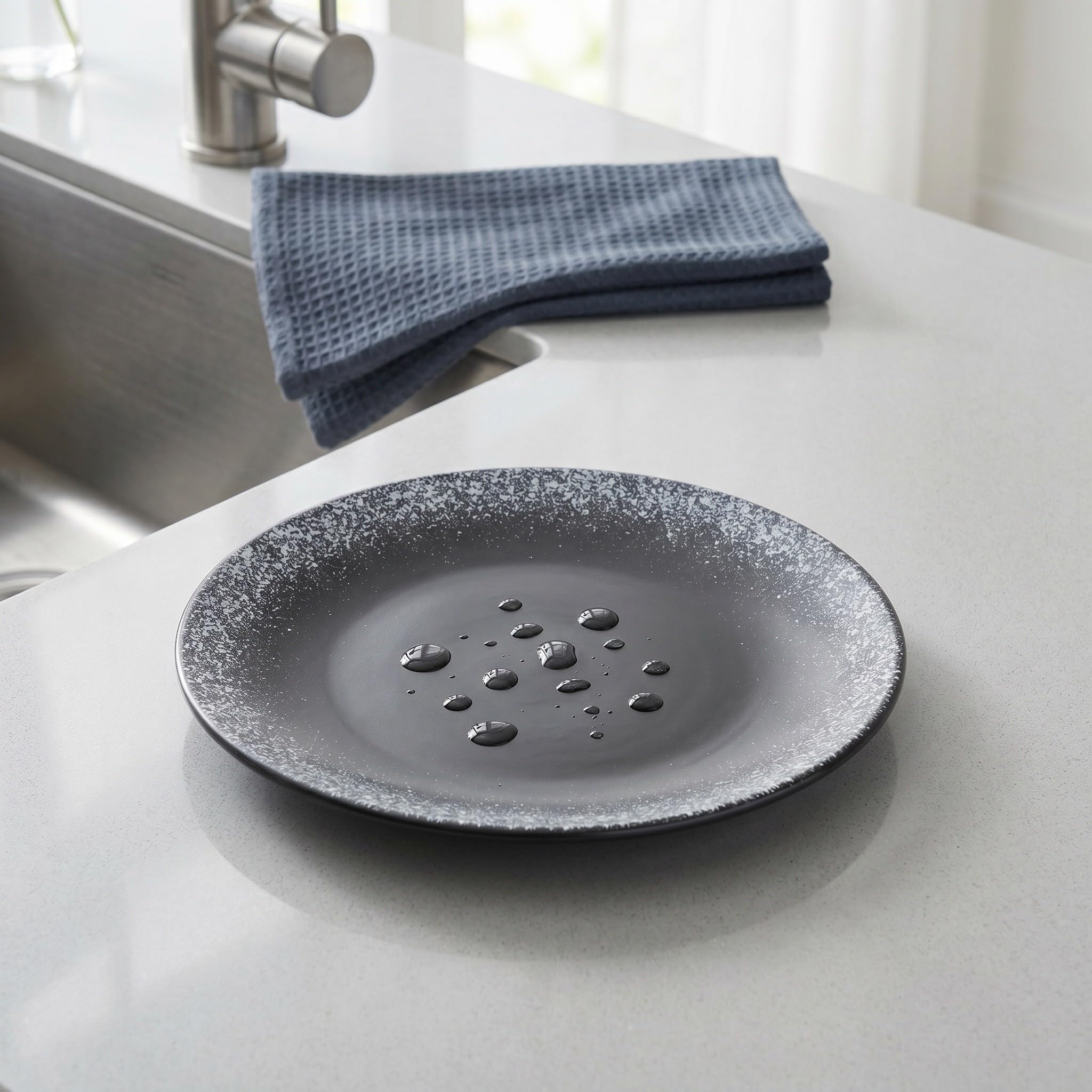 Zerodeko 2 platos de cerámica negra, 20 cm (8 pulgadas), estilo vintage, ideales para servir pasta y postres. Platos para el hogar, perfectos para restaurantes o fiestas. Fáciles de limpiar.