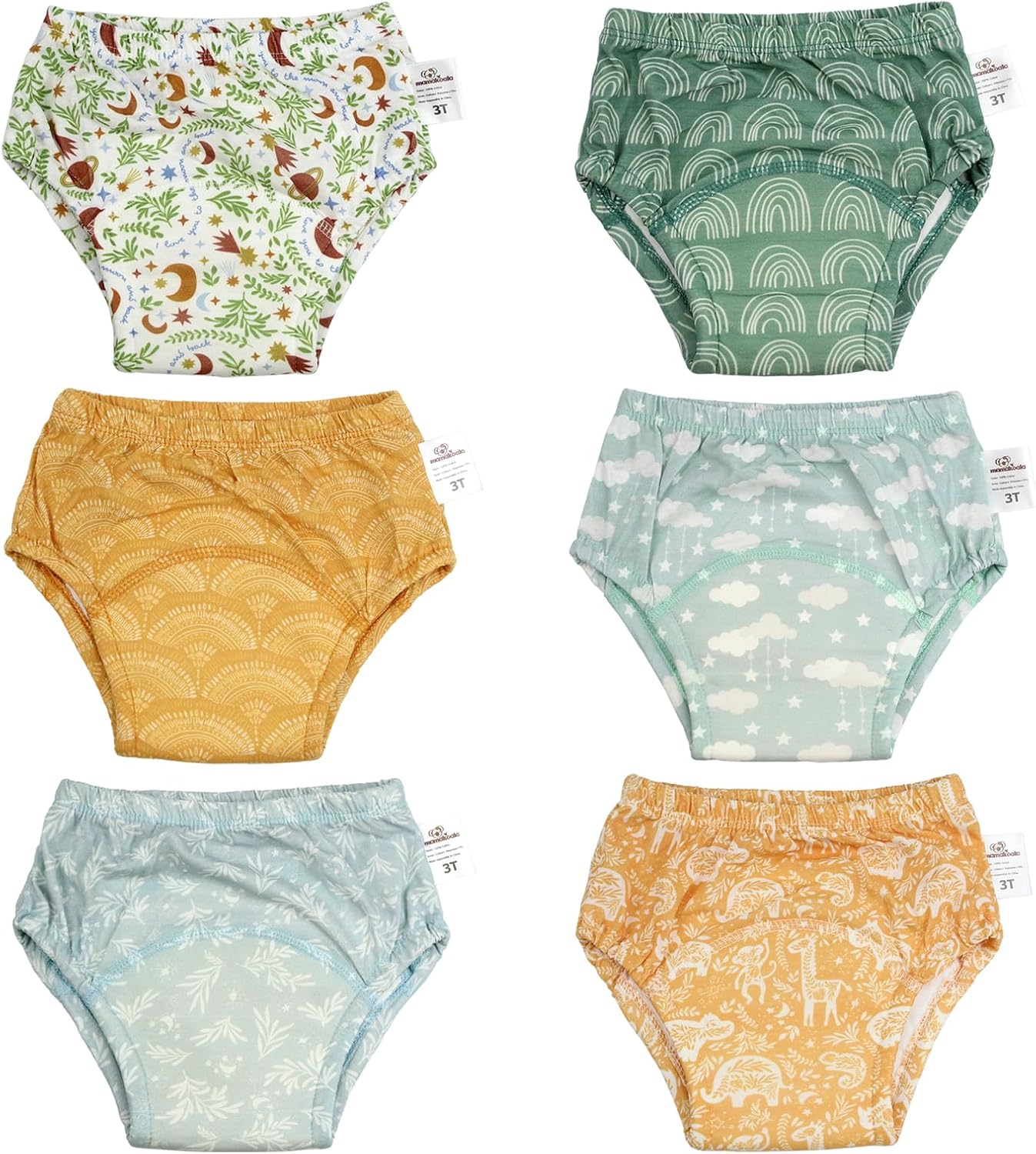 Mama Koala Toddler Potty Training Pants Potty Training Underwear for Boys and Girls - 6 Pack - 2T