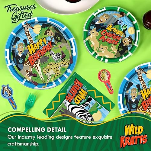 Miniatura 6 de Treasures Gifted Servilletas de fiesta de cumpleaños de Wild Kratts con licencia oficial, paquete de 48 servilletas Wild Kratts - Suministros para
