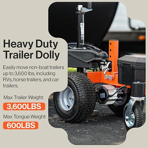Miniatura 3 de SuperHandy Dolly de remolque eléctrico de 3600 libras, peso máximo del remolque, 600 libras, peso máximo de la lengua, 24 V, 800 W, 7 Ah con montaje