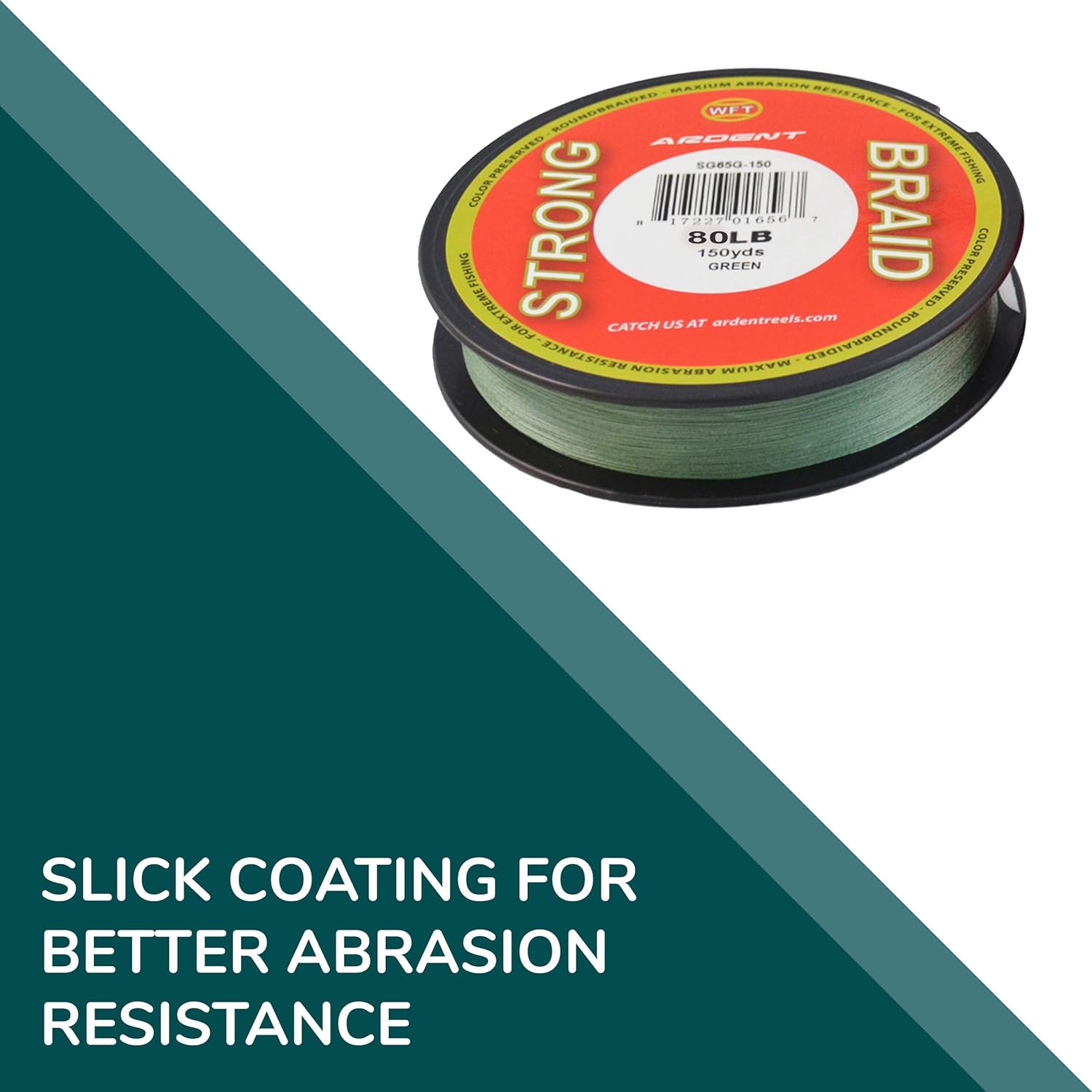 Strong Braid Fishing Line / 150 Yards/No Stretched polyethylene fibers/Braided from 8 pre-Stretched filaments for Superior Strength to Diameter Ratio/Green Round Braid