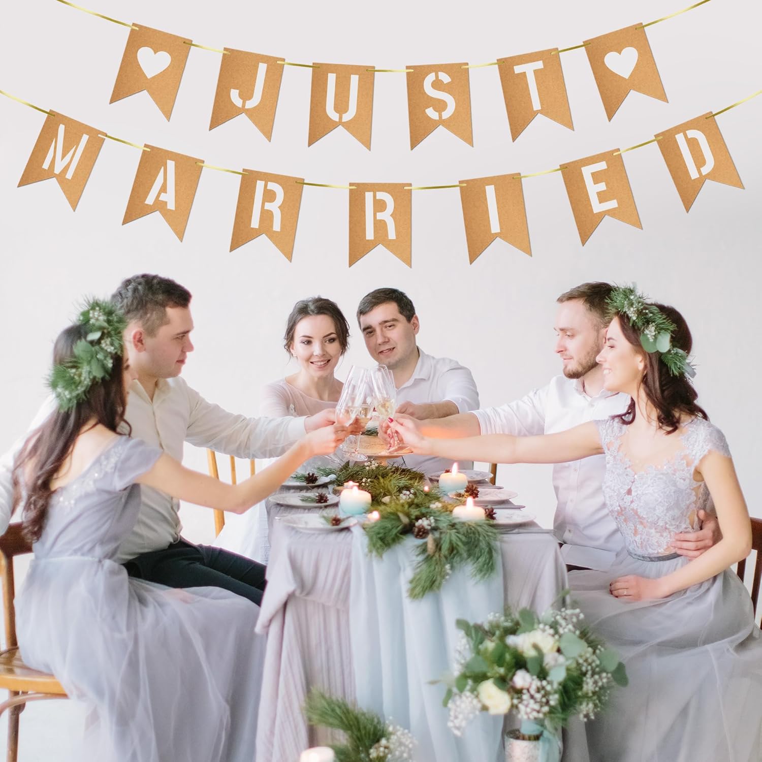 20 PCS DIY Custom Banner Set with Letter Stencils Ribbon, Customizable Party Sign Kit Blank Banner for Events Decoration Brown