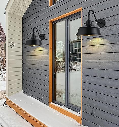 Miniatura 6 de Luz de granero al aire libre de 11 pulgadas, luz de cuello de cisne del atardecer al amanecer. Accesorios de iluminación exterior impermeables y