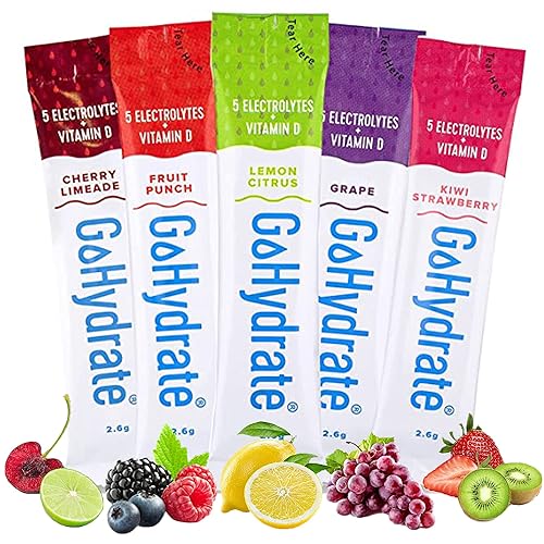 GoHydrate mezcla de bebidas de electrolitos sabor natural sin azĂşcar polvo de hidrataciĂłn 30 GoHydrate mezcla de bebidas de electrolitos sabor natural sin azĂşcar polvo de hidrataciĂłn 30