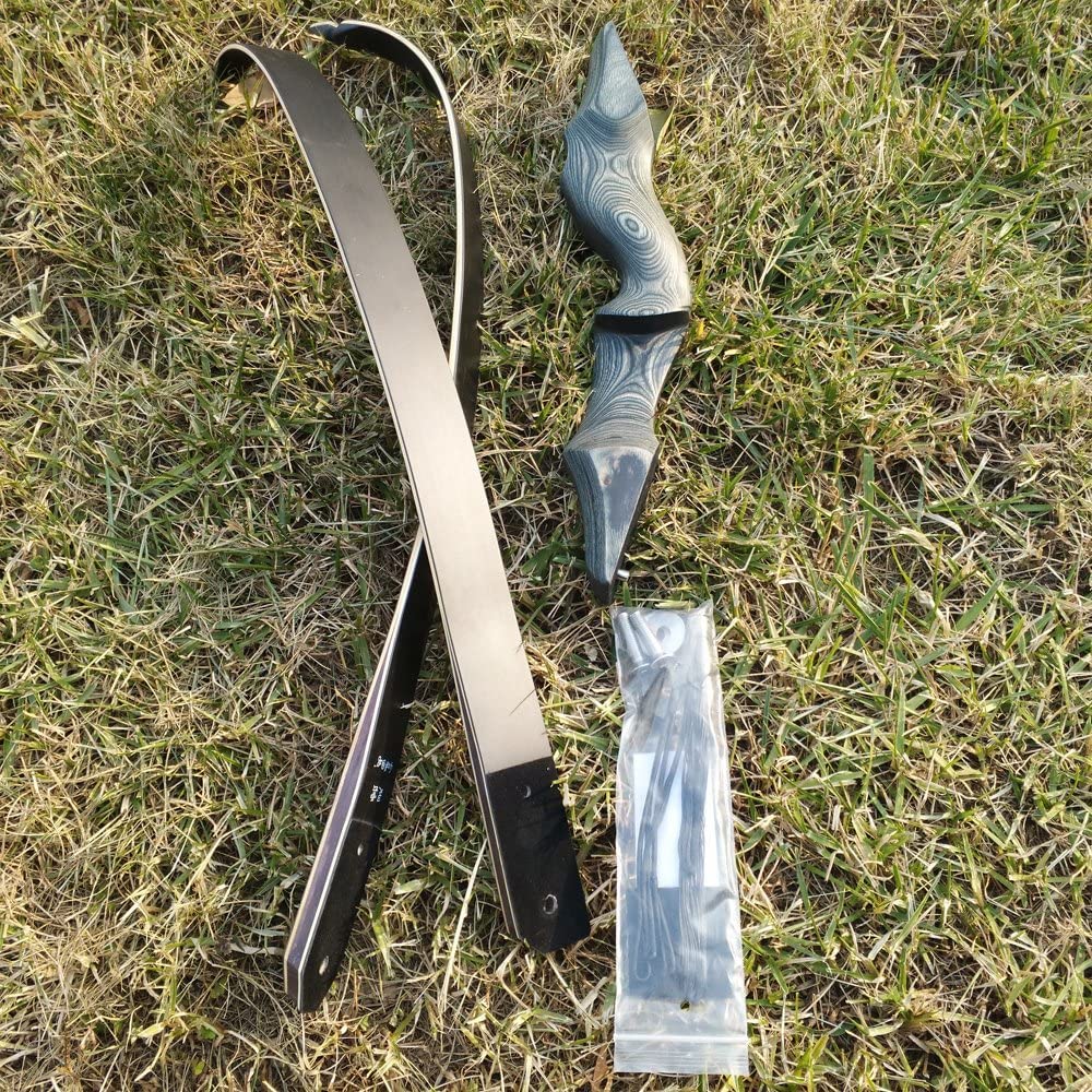 SHARROW Tiro con L'Arco Takedown Arco Ricurvo 60 Pollici Arco da Caccia per Adulti in Legno Fatto a Mano Archi Ricurvi Longbow 25-65lbs RH/LH