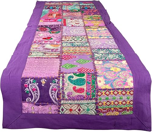 Miniatura 5 de Camino de mesa de algodón de 12 x 48 pulgadas, tapiz floral, bohemio, colorido, manteles individuales para mesa de café, casa de campo, persa,