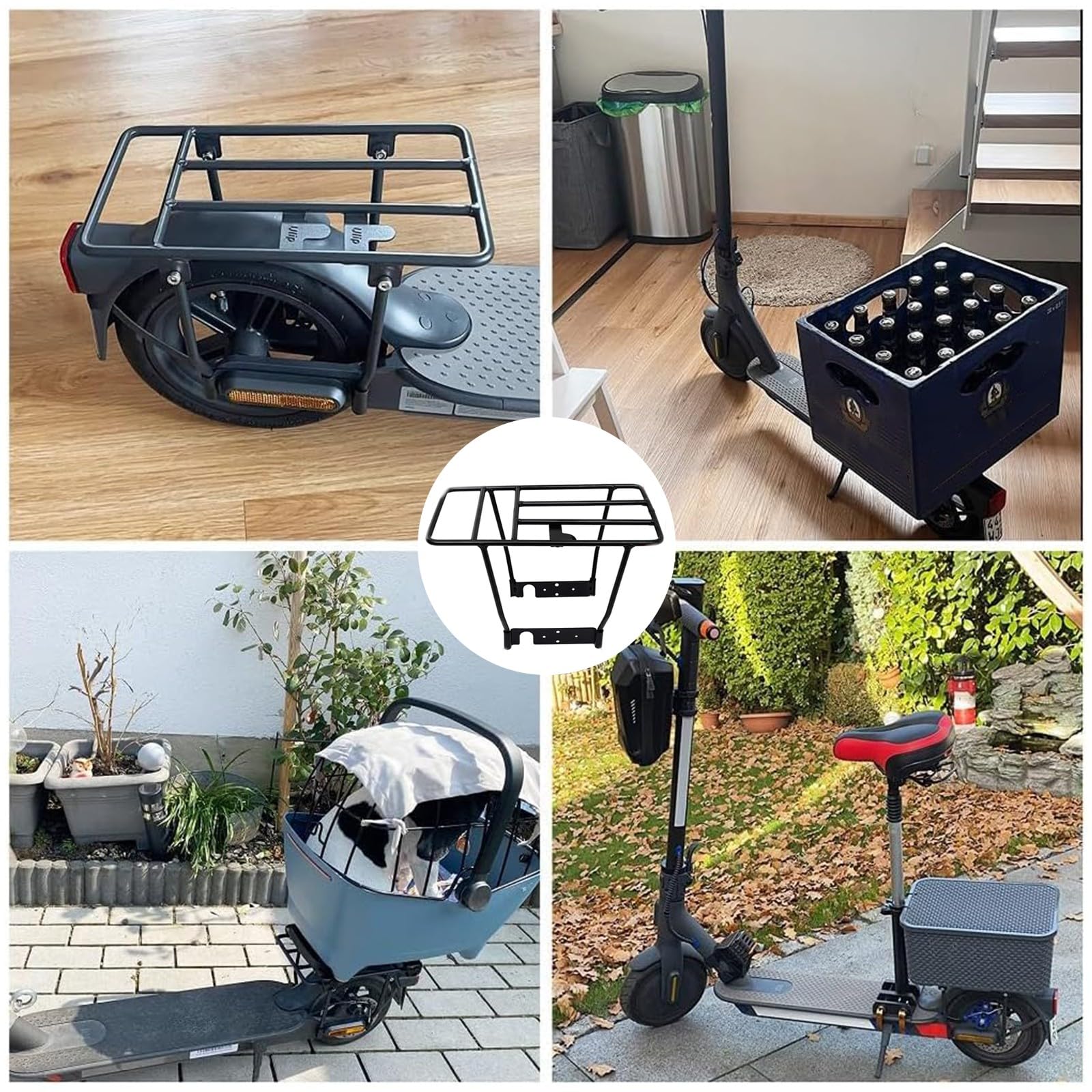 Compatible avec Xiaomi M365 / 1S / Pro / Pro2 / Mi3 Sage de selle de scooter électrique Siège de pliage et rack de support en acier massif arrière, Punch rapide Full Free Free Réglable 42-65cm