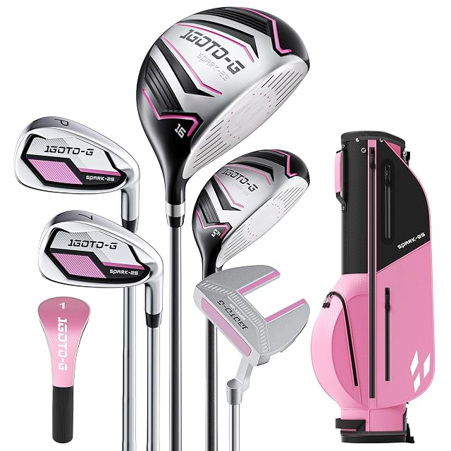 5 6 7 Pieces Kids Golf Clubs Set - Youth Golf Clubs Junior Set Ages 3-14 Includes Stand