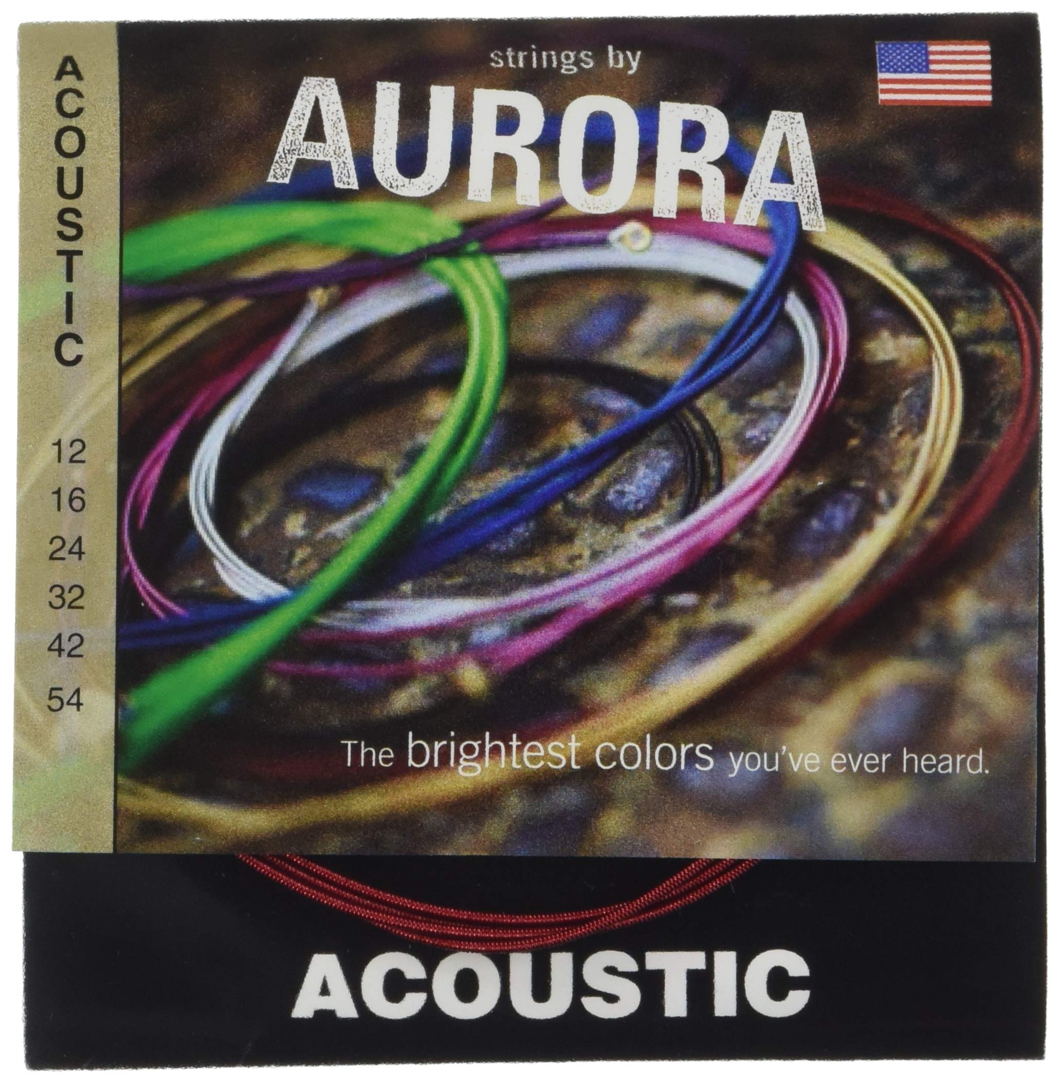 Aurora AURRA-12 Cuerdas para guitarra acústica de color rojo, 12-54