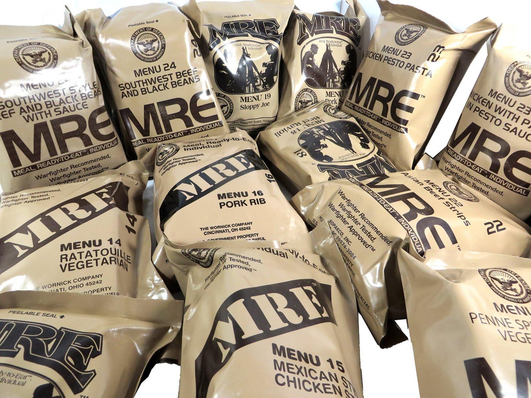 US MRE Meal Ready to Eat, Army Ration EPA, Assorted Menus, Chicken Chunks, White, Cooked