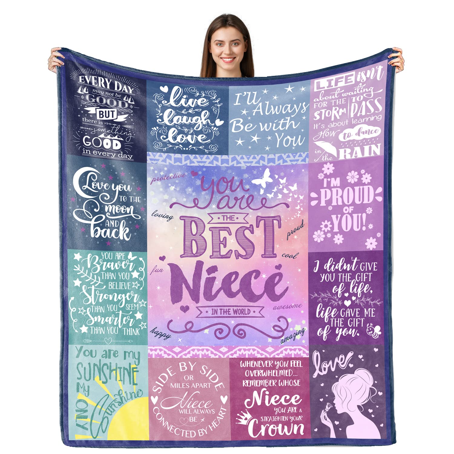 Ultra-Soft Flannel Throw Blanket 50"x60" - Perfect Niece Gift from Aunt or Uncle for Birthday, Graduation or Any Occasion