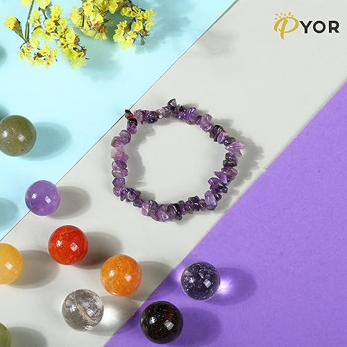 Vista 6 de PYOR Crystal Beads Bracelet Natural Gemstones Chakra Healing Crystals Charm Bracelets Wealth Prosperity Stone Spiritual Gift