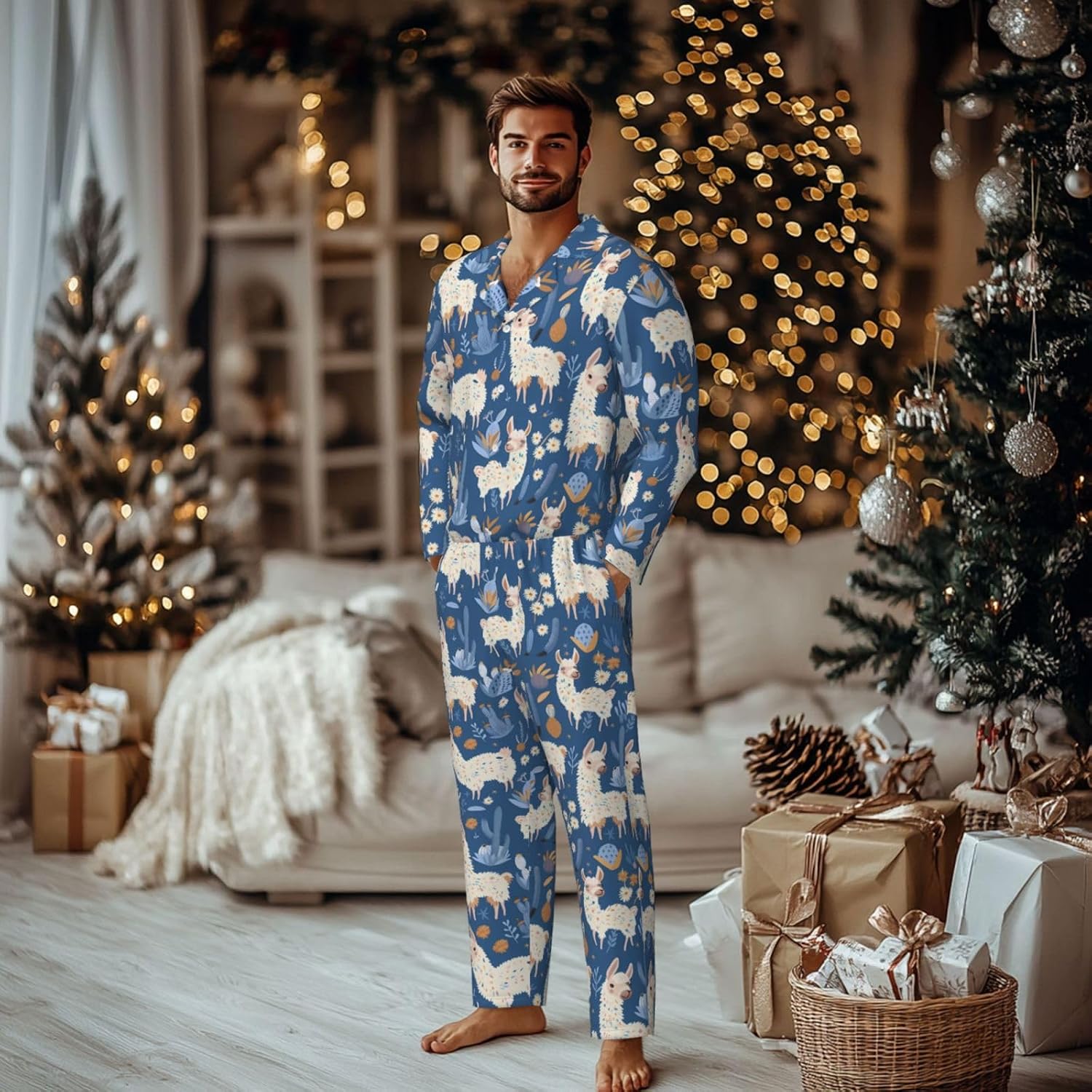 Men'S Pajamas Set Long Sleeve & Pants Comfortable Sleepwear Loungewear S-2XL image 2
