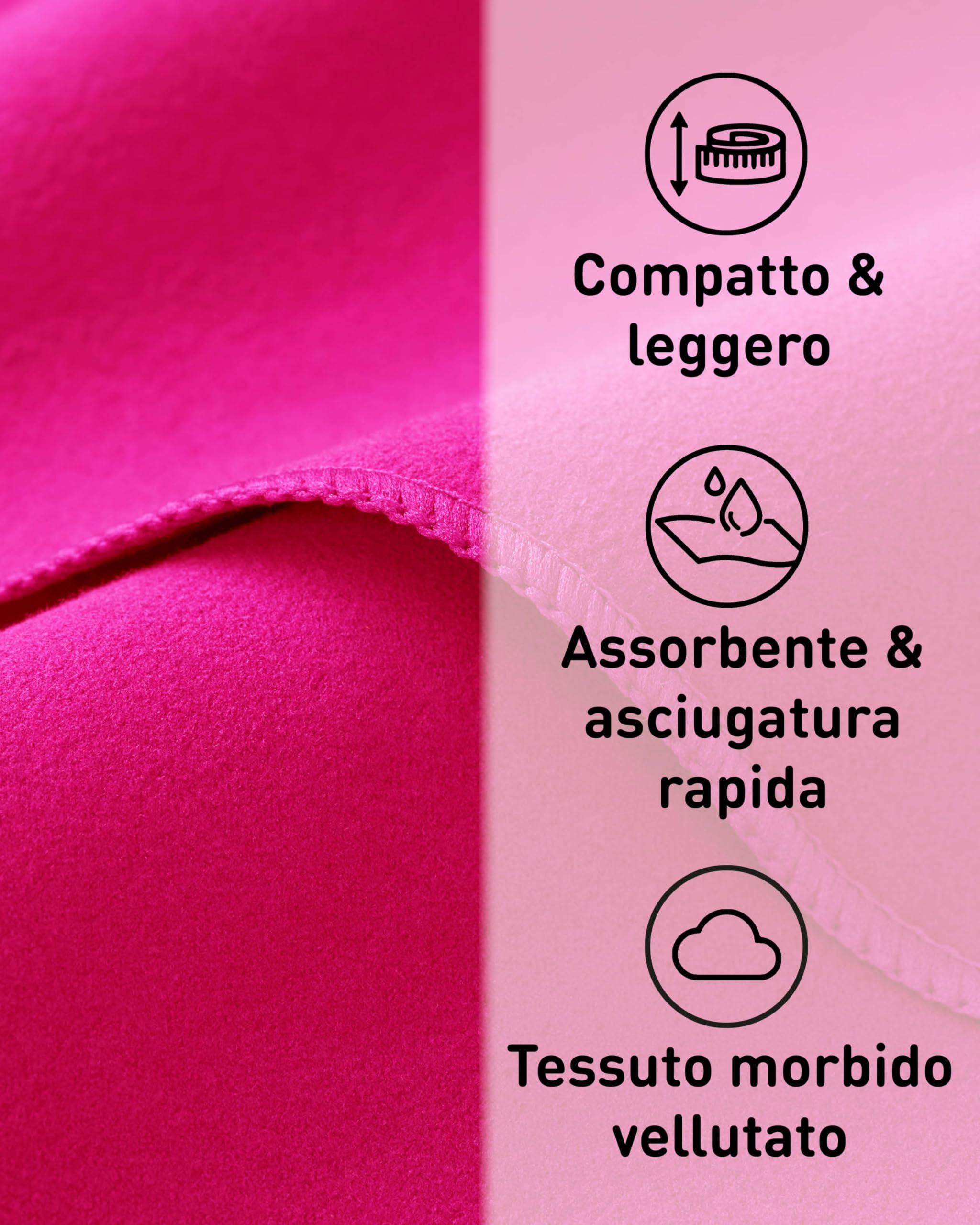 Fit-Flip Asciugamani microfibra - il perfetto telo mare microfibra grande - asciugamano palestra compatto e ultraleggero - asciugamano microfibra - ottimale per viaggio, sport e palestra
