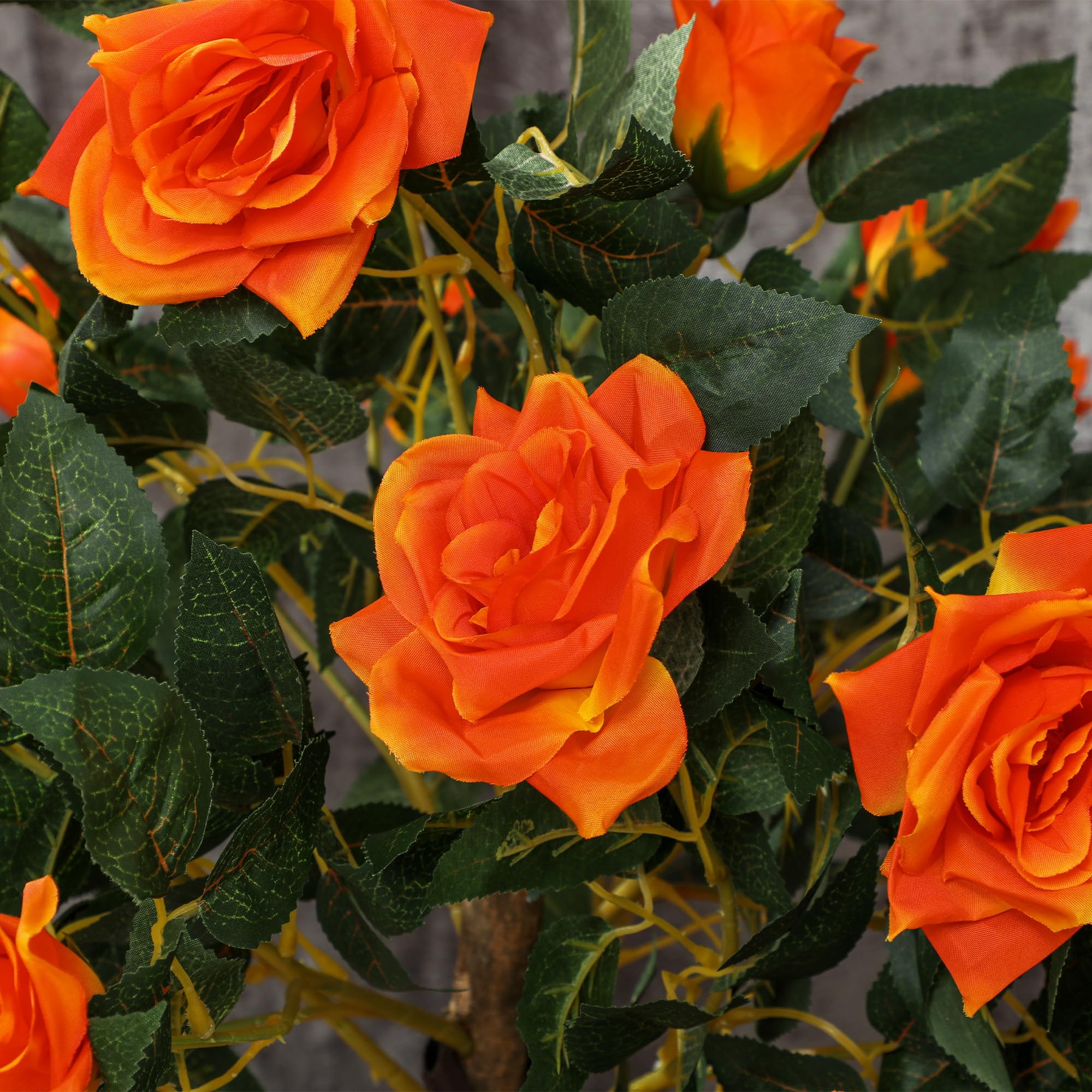 Outsunny 90cm Rosier Artificiel à Tronc torsadé Lot de 2 Orange