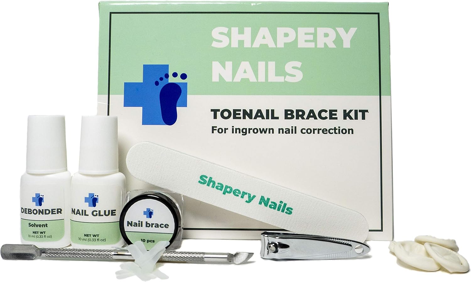 All you need ingrown toenail removal home treatment kit by Shapery Nails. 10 Toenail braces