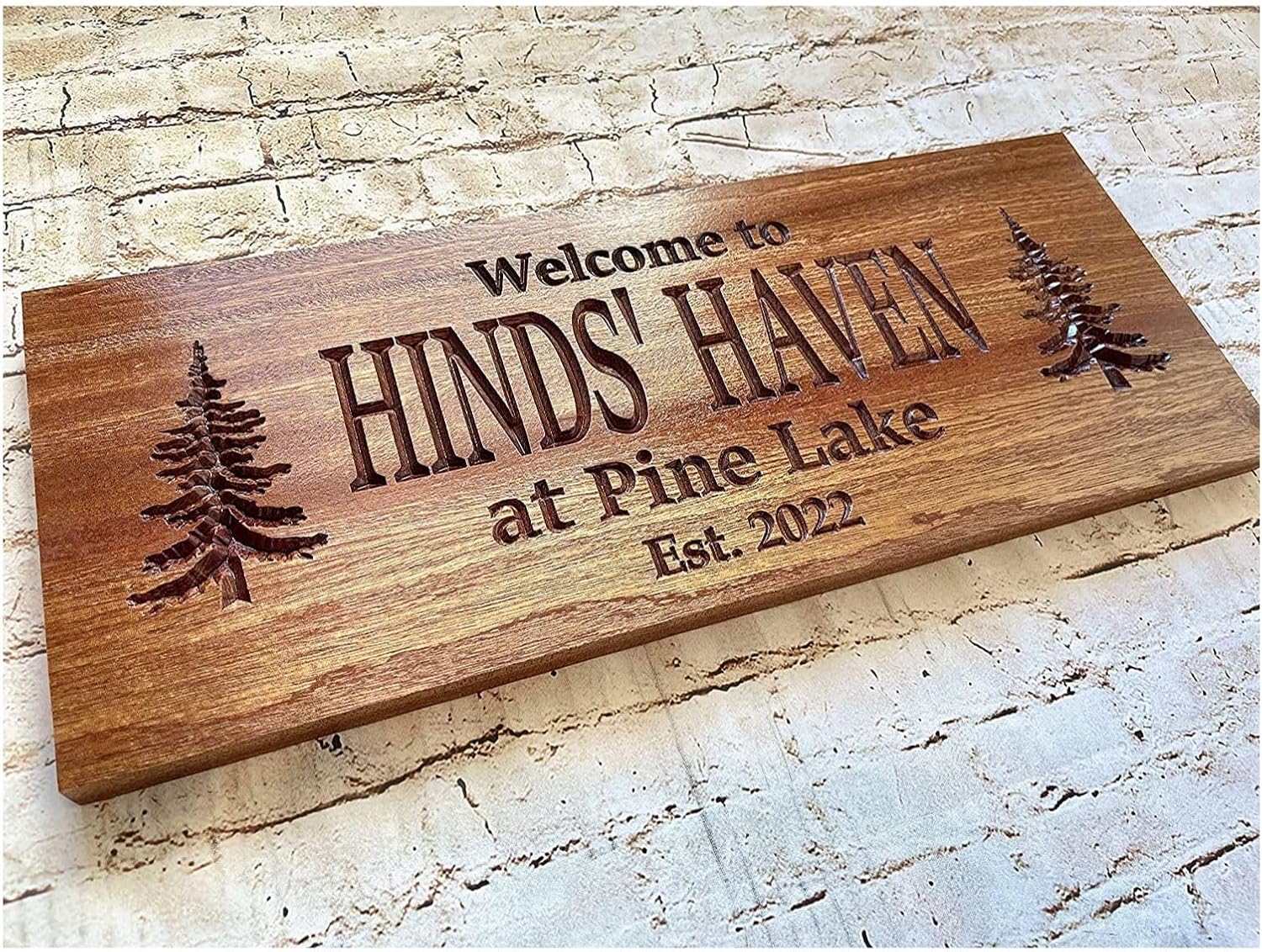 Personalized Cabin Sign Outdoor Wood Sign Welcome Sign Rustic Decor Custom Wood Sign
